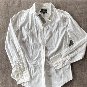 J. CREW 365 White Slim Stretch Fit Perfect Shirt Blouse sold out! New Sz 8 M